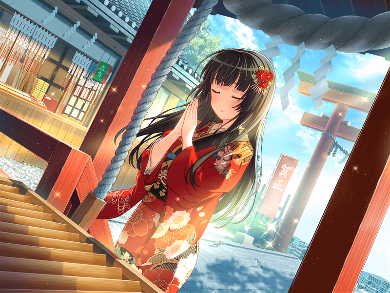 Rinko Shirokane - Cute Holiday Kimono